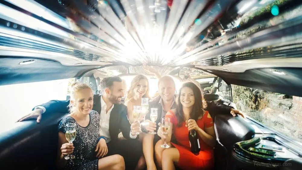 Take a limousine from the Las Vegas airport to the Strip. 