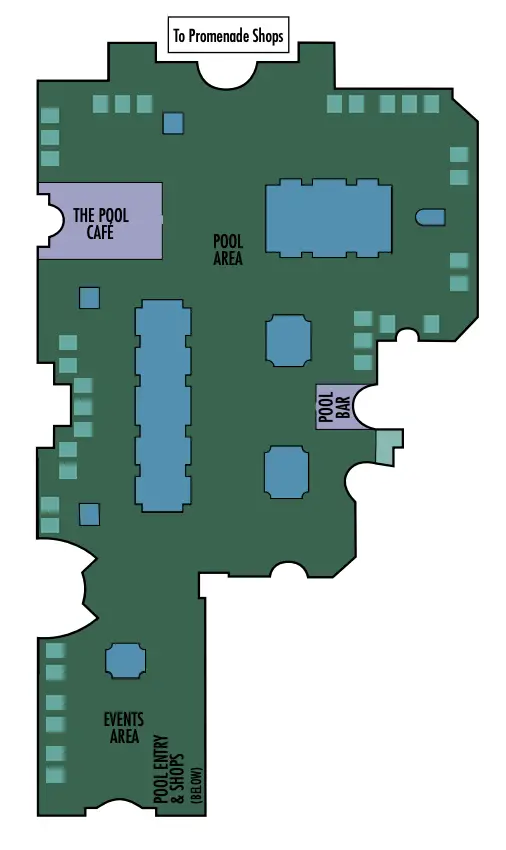 Bellagio Pool: 21 Answers You Should Know (Bellagio Las Vegas) 2 This map shows the basic layout of the five pools at the Bellagio Las Vegas.