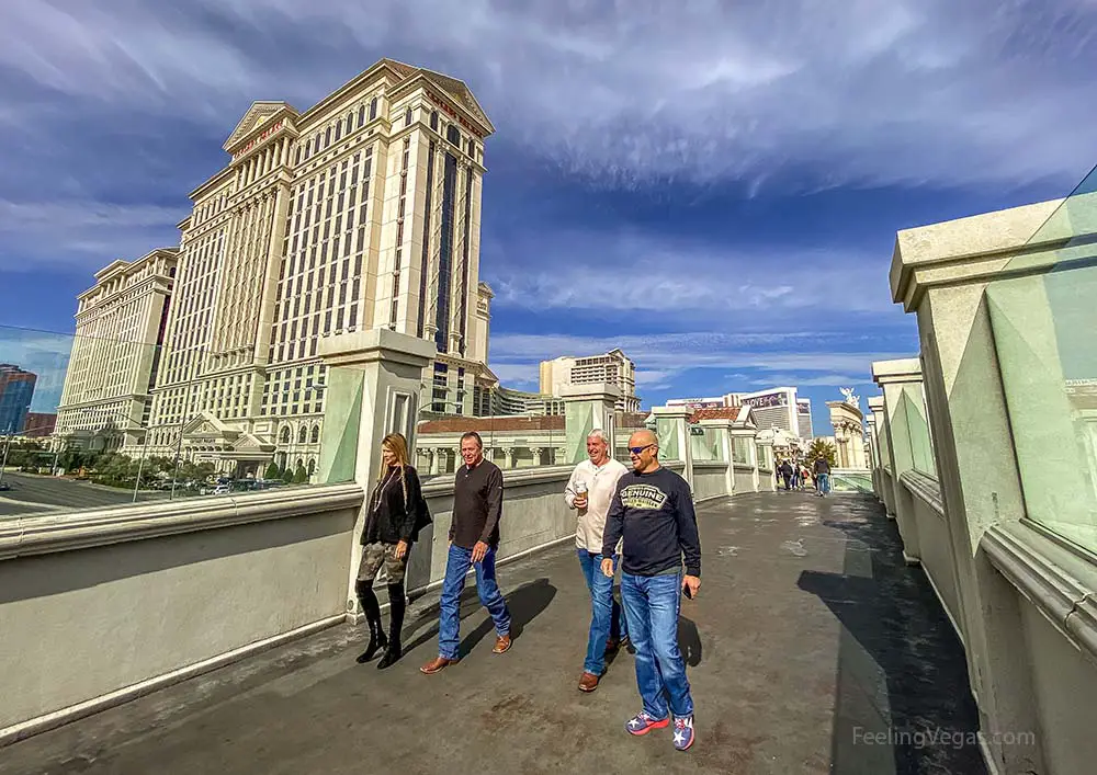 Pedestrian bridge that connects The Bellagio to Caesars Palace.