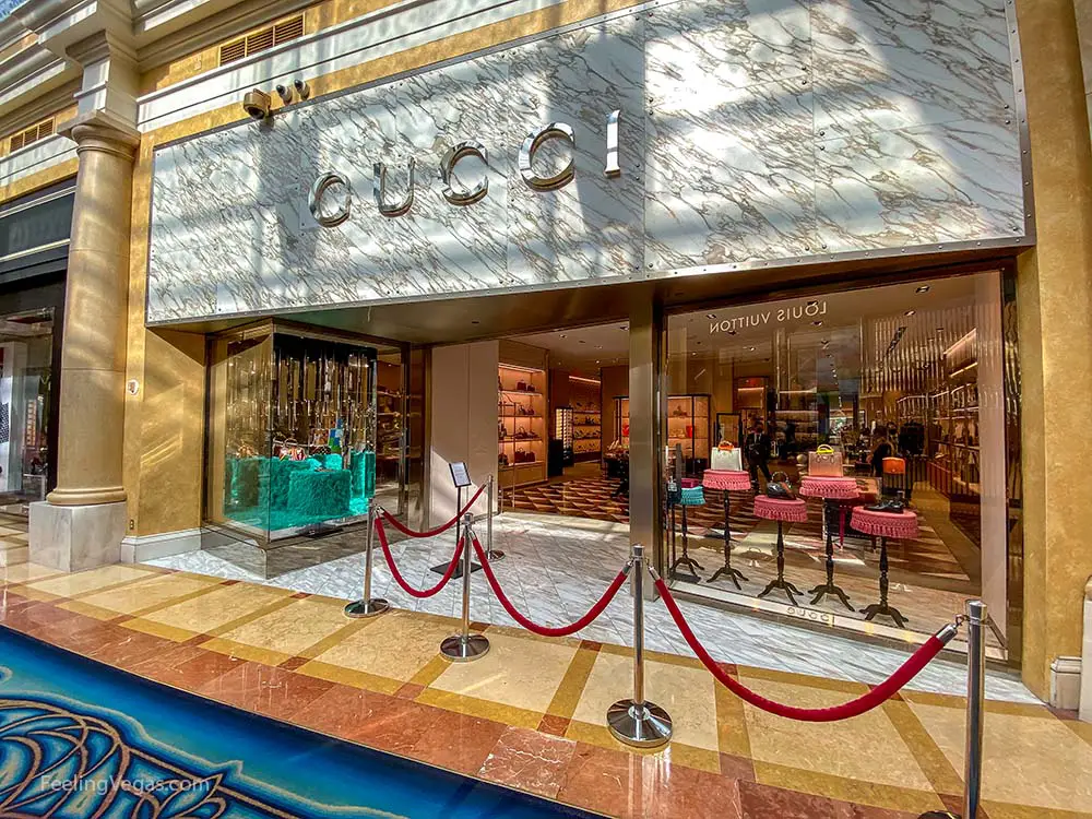 Bellagio Shops: Shopping at Via Bellagio (Las Vegas) 3 Gucci in the Bellagio shopping area.