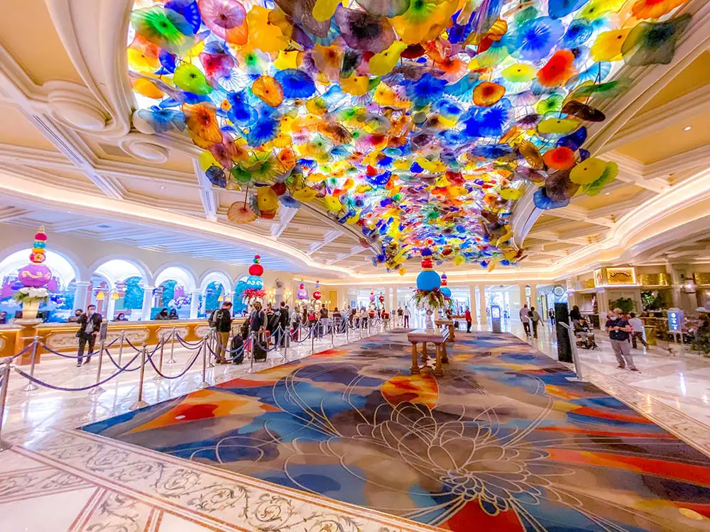 Lobby area of the Bellagio Hotel in Las Vegas.