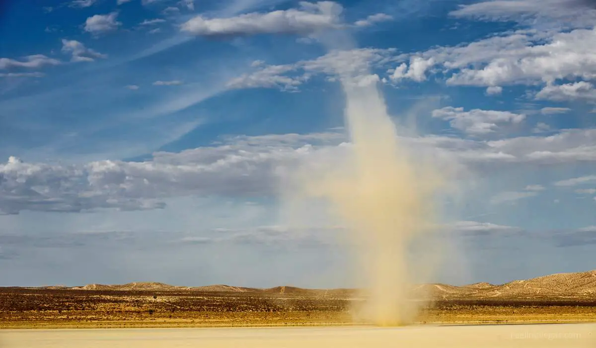 Dust devils in and around Las Vegas are much more likely than a full blown tornado.