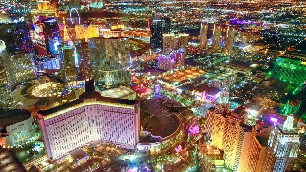 Cheap Time to Visit Las Vegas: Ariel view of city