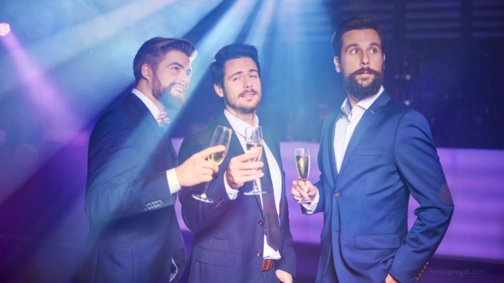 Las Vegas Club Dress Code For Guys (If You Want To Get In) 2 Three guys dressed to meet Las Vegas club dress code