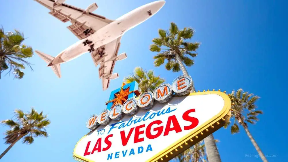 Plane & Las Vegas welcome sign: Flight costs