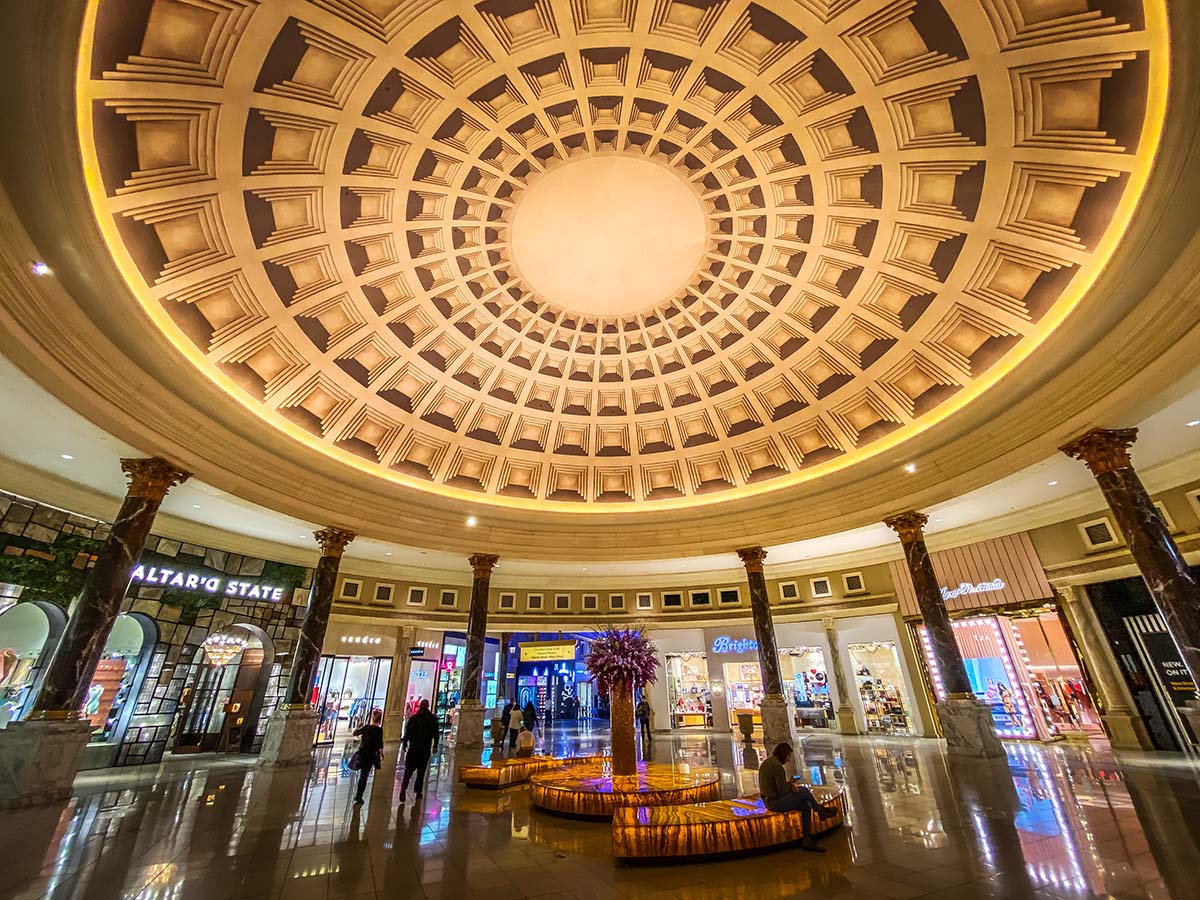 Forum Shops replica of the domed ceiling of the Pantheon in Rome