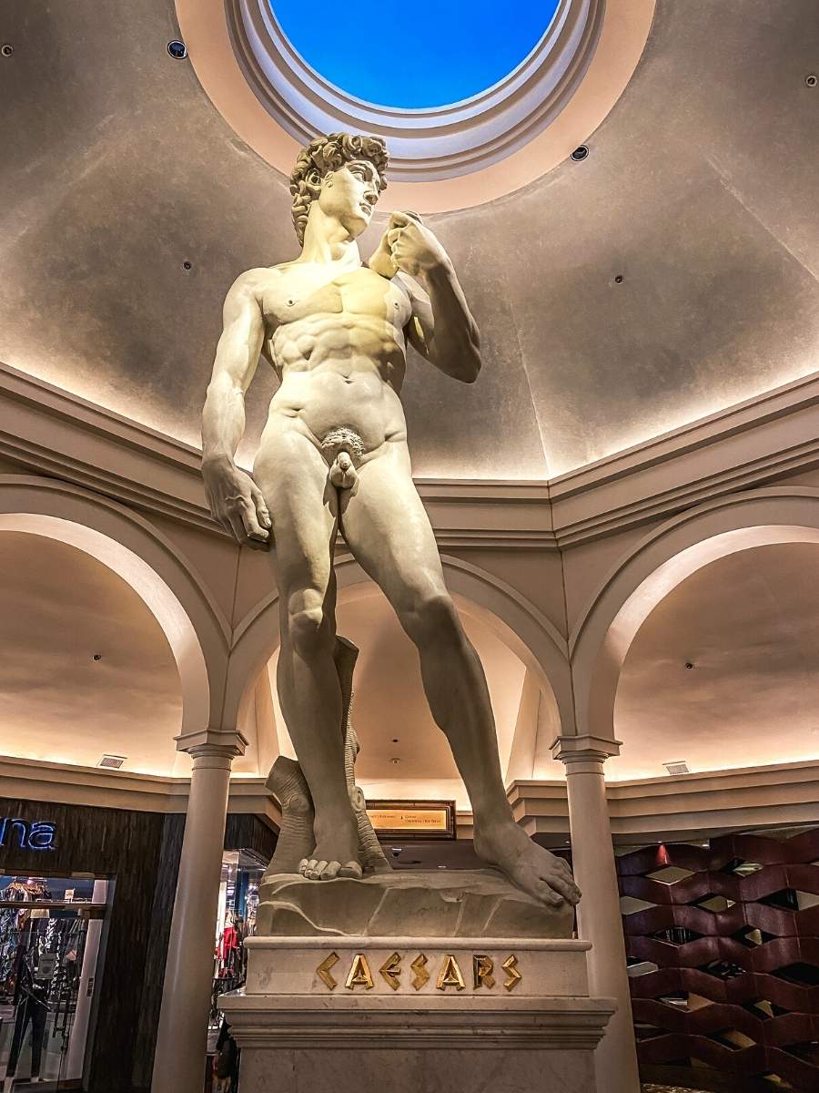 An exact replica of the Statue of David can be found inside Caesars Palace in Las Vegas