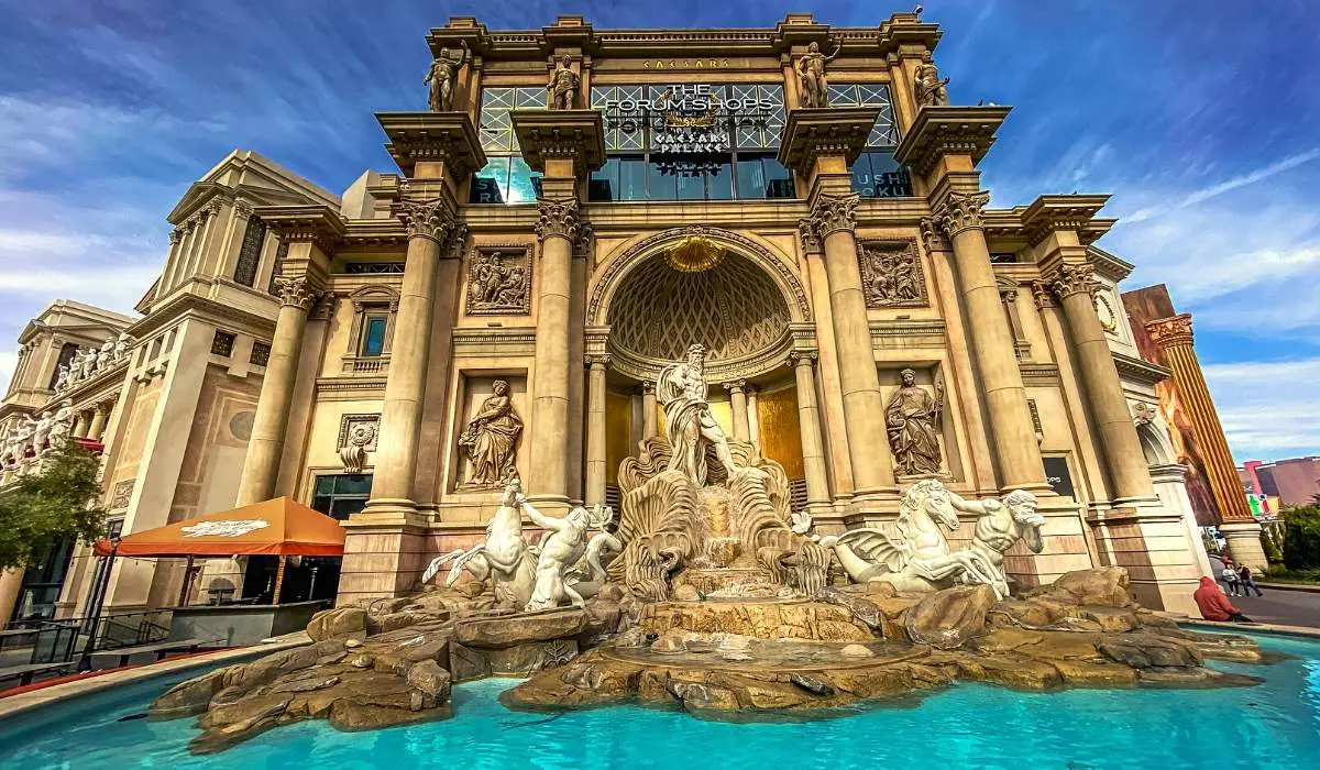 The replica of Rome's Trevi Fountain can be found on the Las Vegas Strip at the Forum Shops