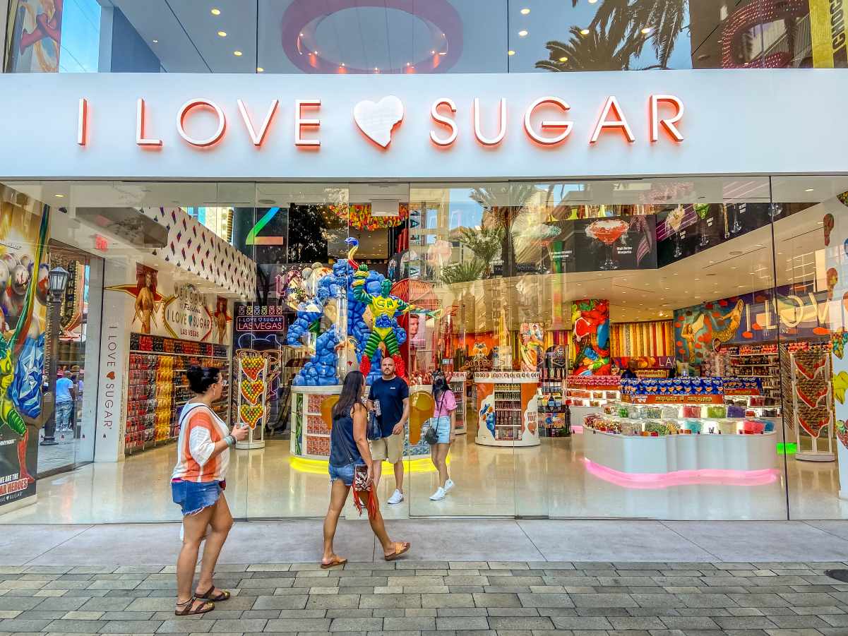 Entrance of I Love Sugar Las Vegas at Linq Promenade