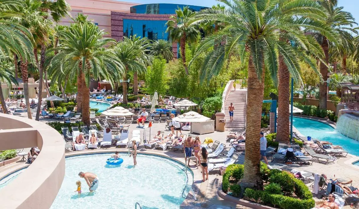 hanging by a Las Vegas pool in july