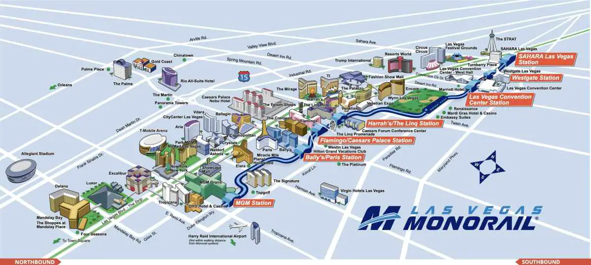 Here’s How Much It Costs To Ride the Tram in Vegas (Monorail) 5 Las Vegas Tram Route Map