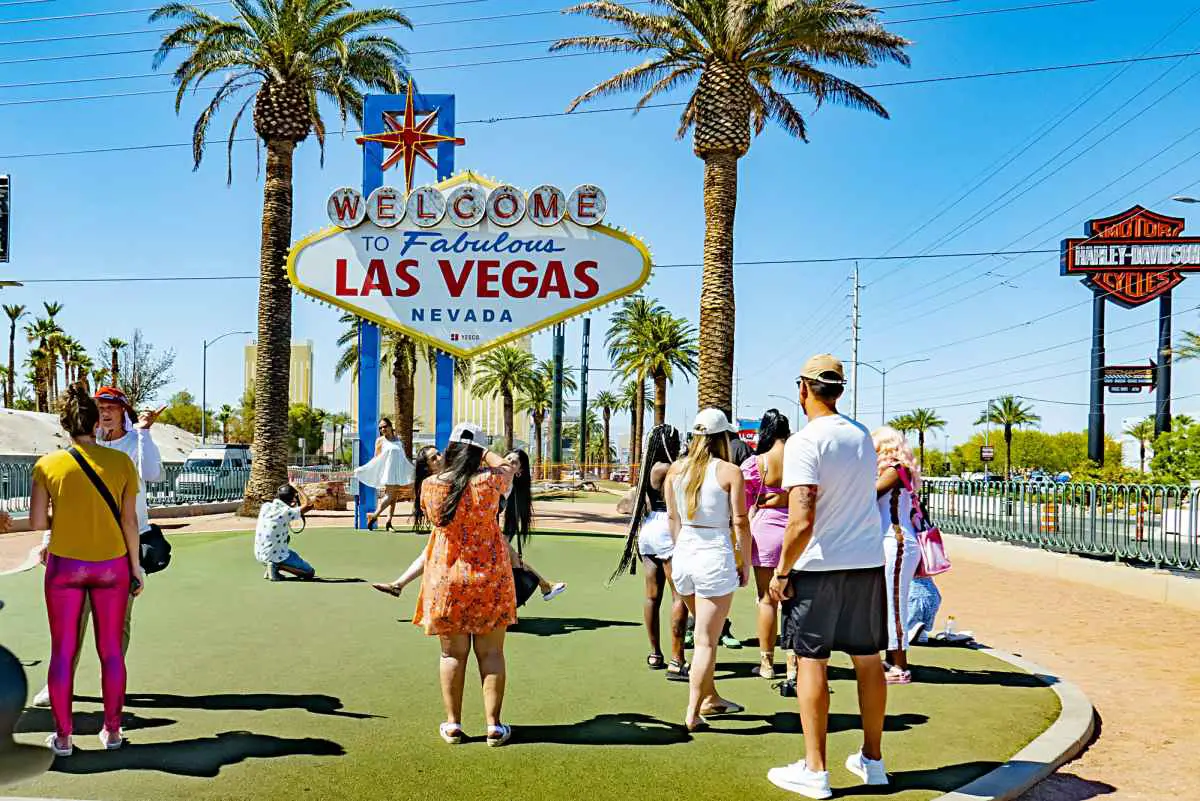 Affordable Things To Do Near Mandalay Bay include getting a picture or two at the Welcome to Las Vegas sign.