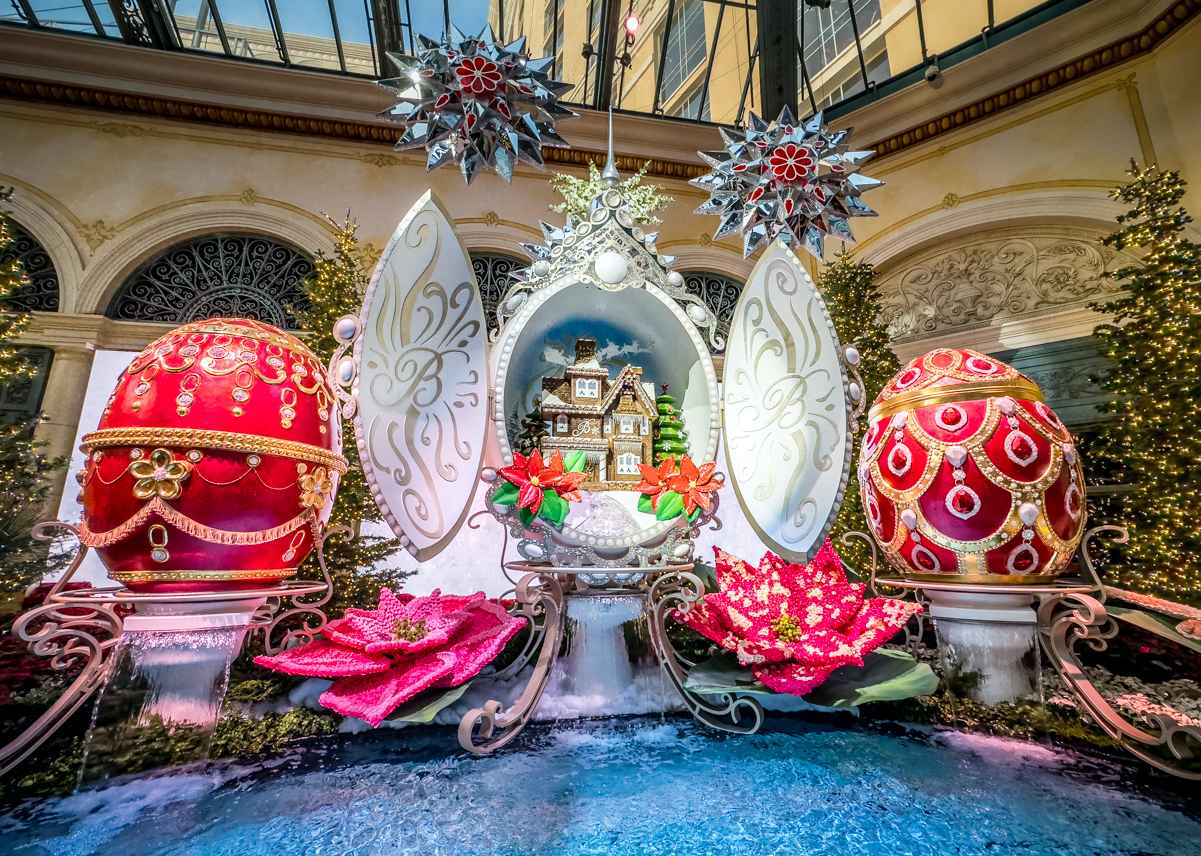 Gingerbread house display at Bellagio Conservatory Christmas 2022