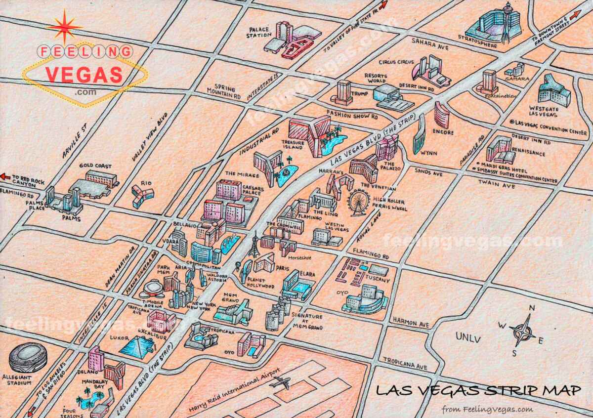 Wynn vs. Encore (Is Wynn or Encore a Better Choice?) 2 Las Vegas Strip Map
