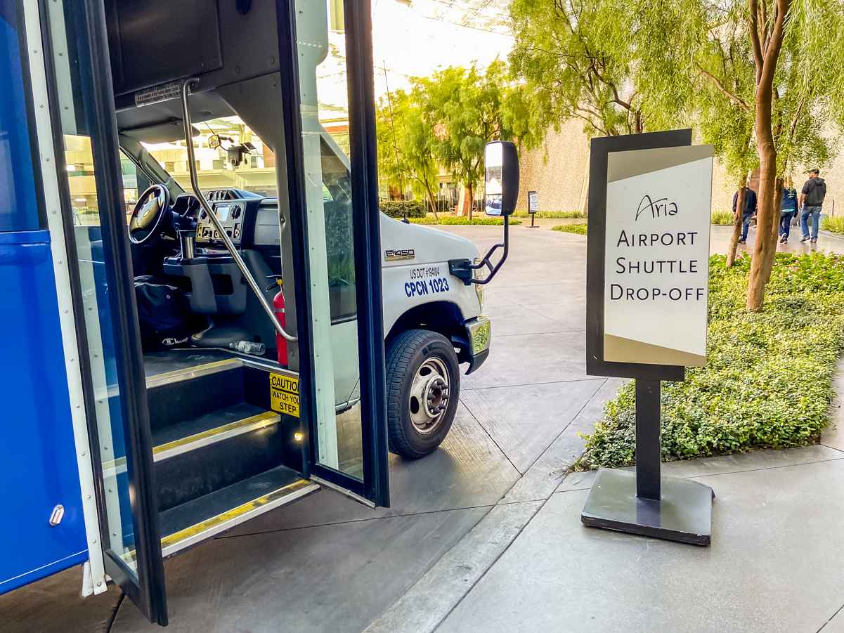 aria airport shuttle drop off area