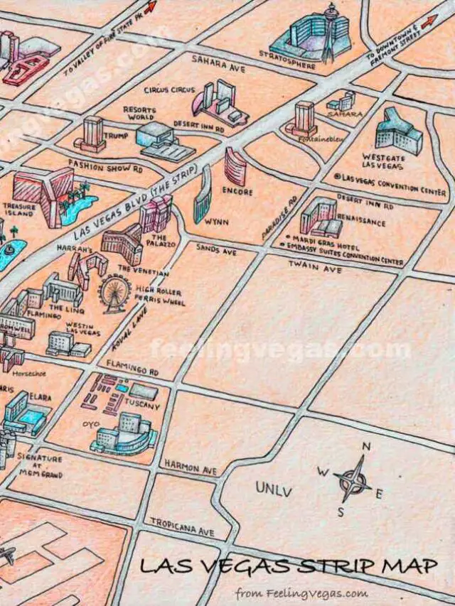 Las Vegas Strip Map 2023 Map - Cropped Las Vegas Strip Map 2023