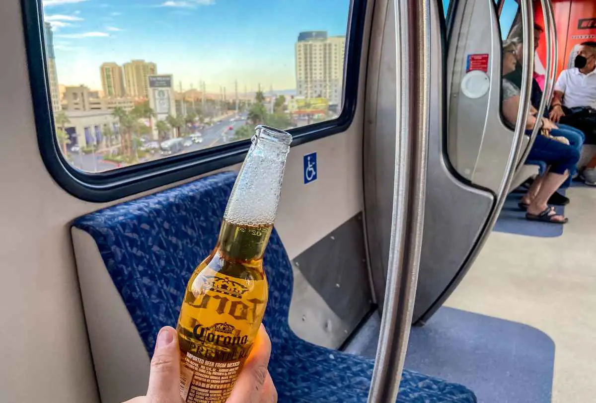 drink reponsibly on the vegas monorail