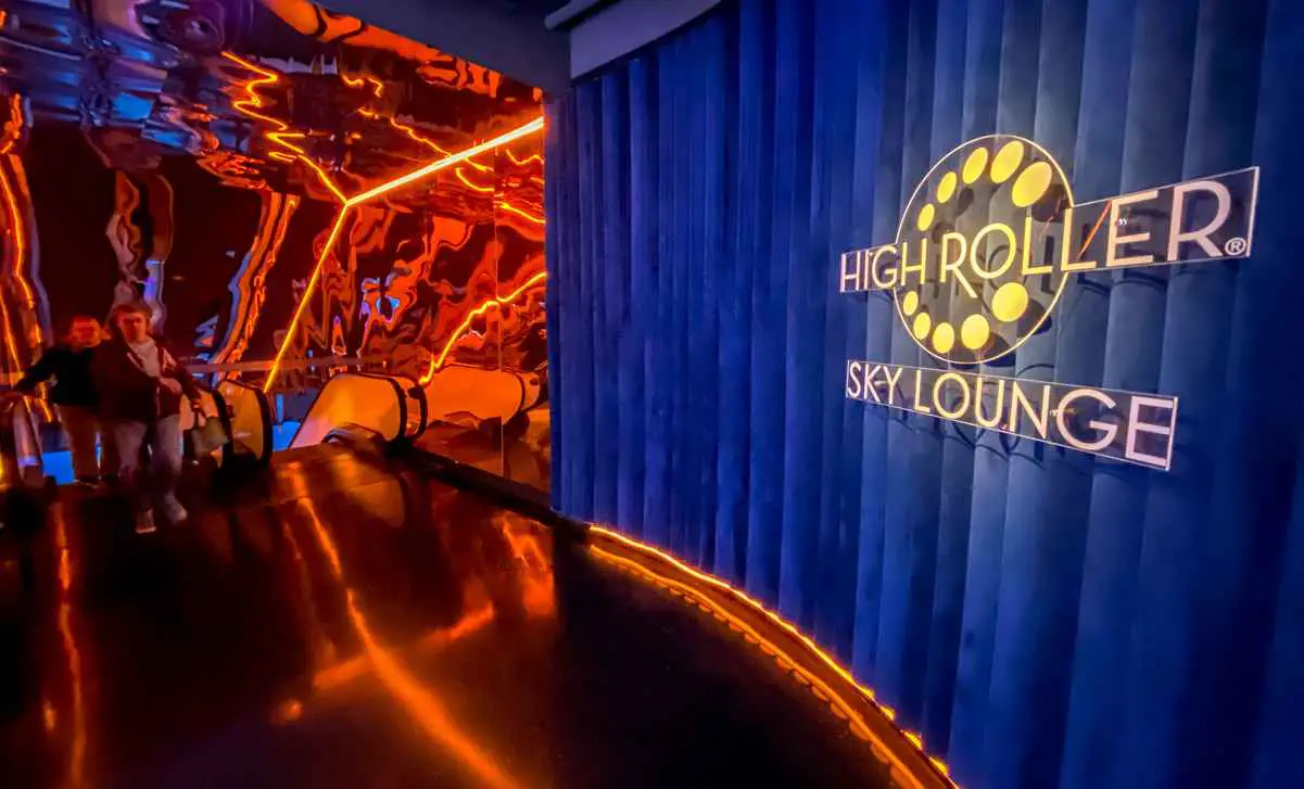 You can bring drinks on the High Roller that you've purchased in the Sky Lounge