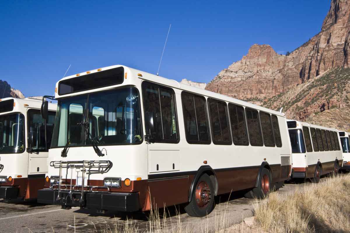 The shuttle buses in Zion NP