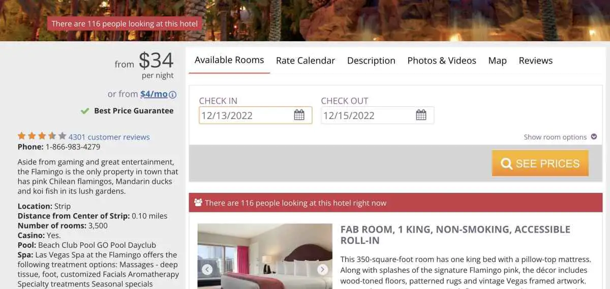 cheap rates at flamingo hotel in las vegas