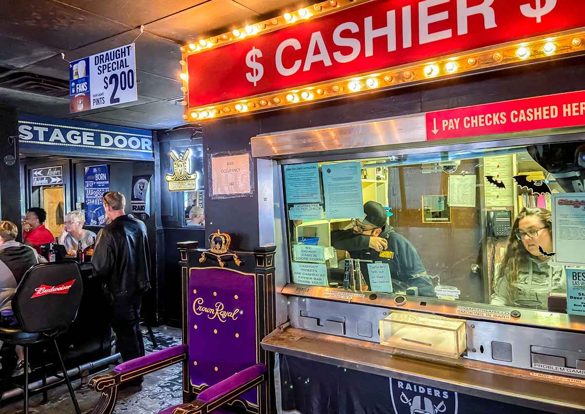 Cashiers cage at Stage Door Casino