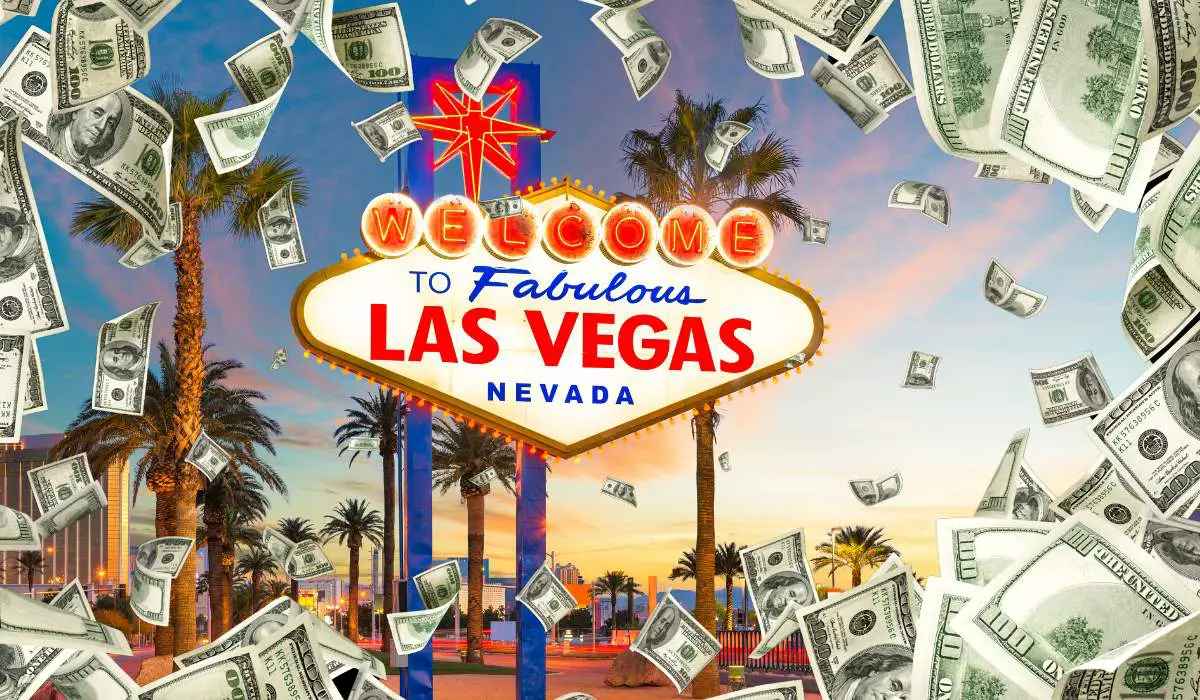 How Much Money to Bring to Vegas. Money and Las Vegas sign