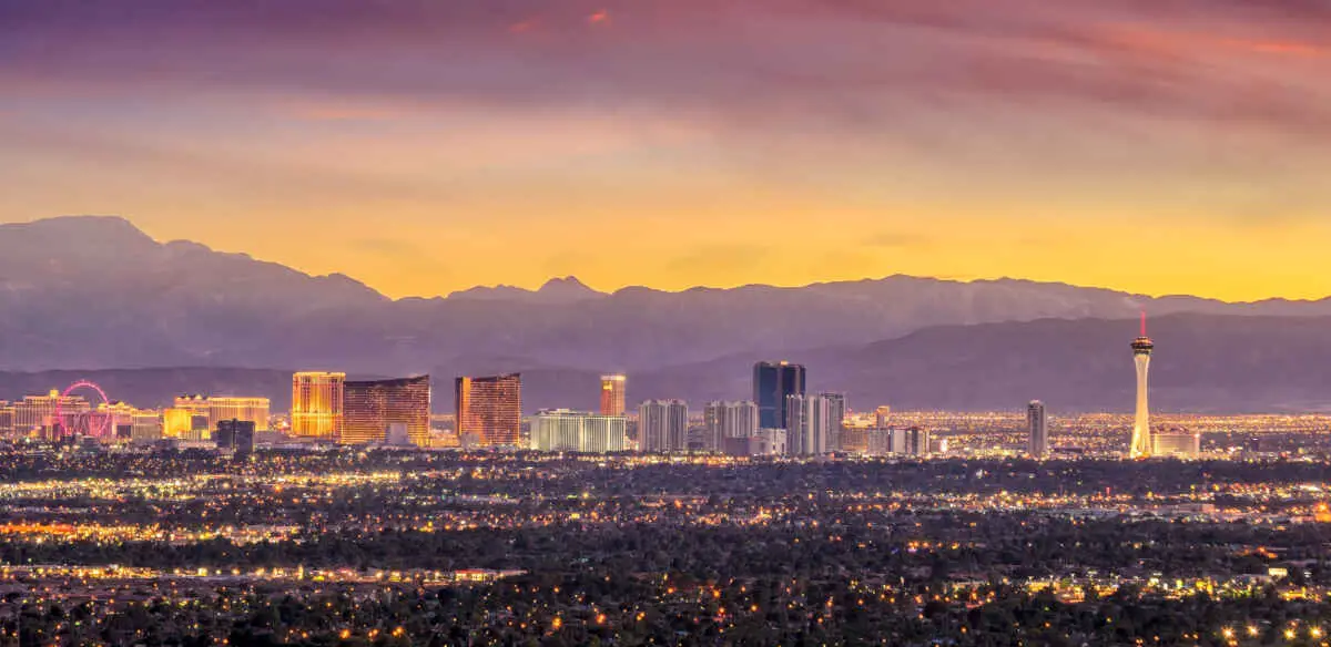 Spring Mountains behind Las Vegas