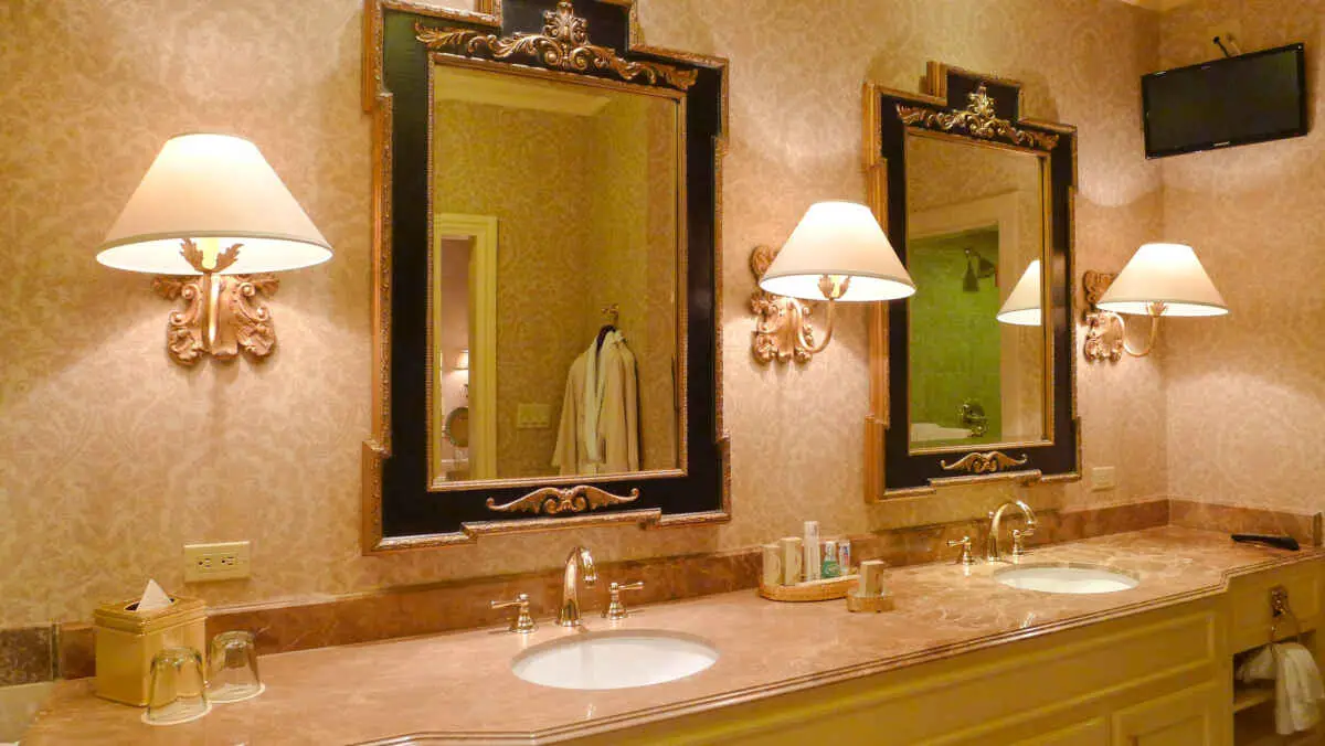 marble bathroom vanity at The Venetian Las Vegas