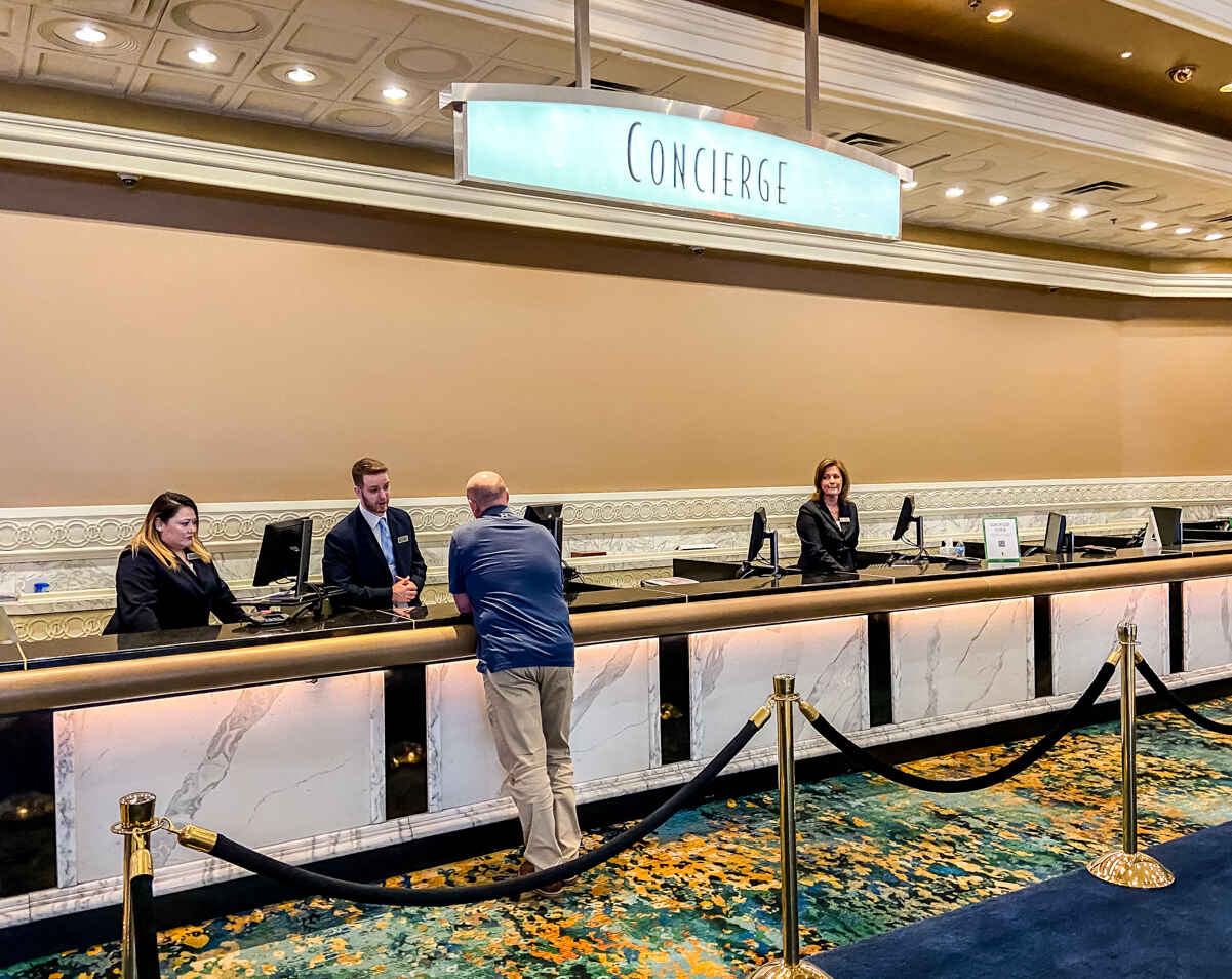 MGM Grand concierge desk.