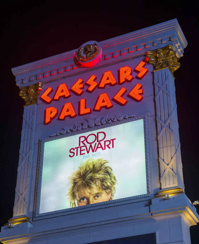 Rod Stewart performing at Caesars Palace Las Vegas