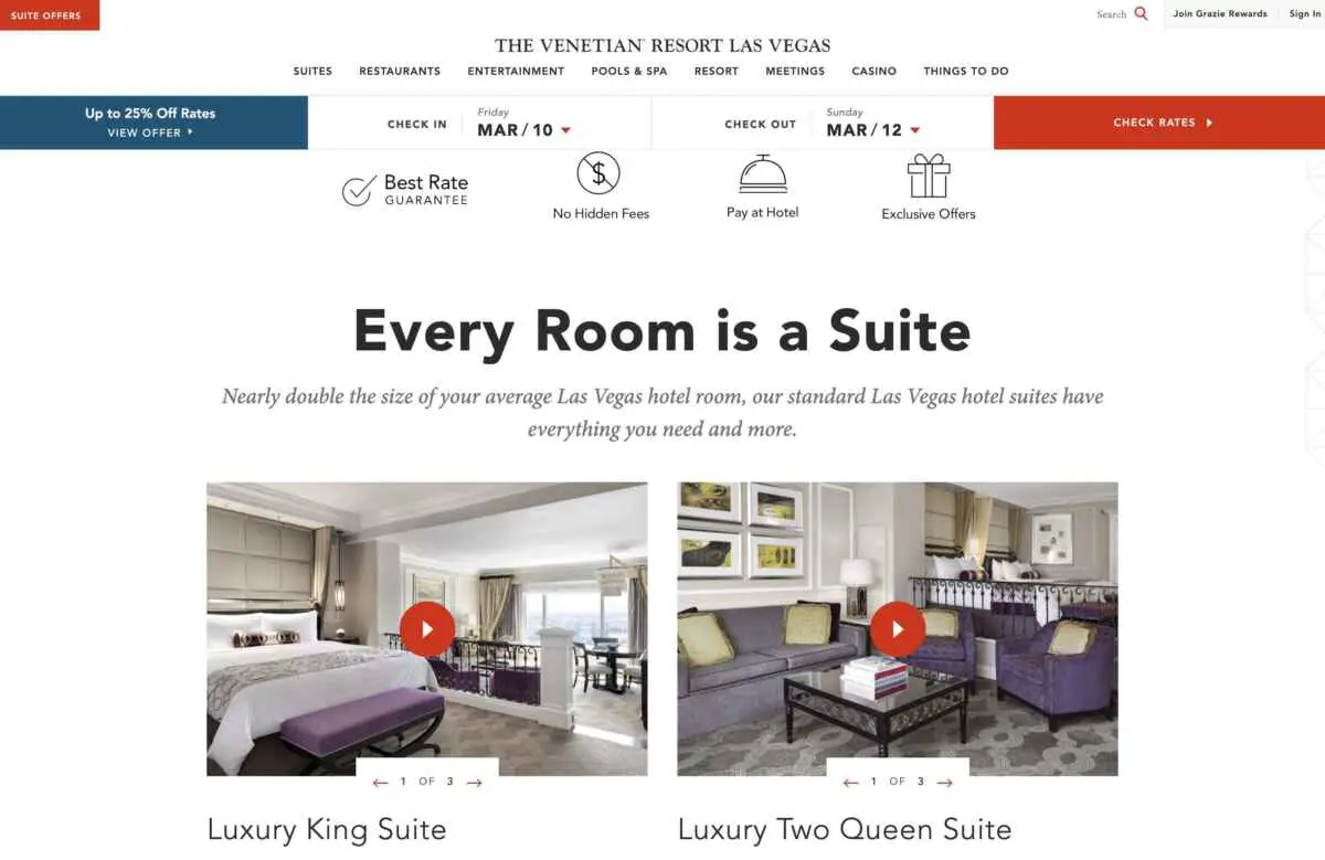 How To Upgrade Your Room at The Venetian (Tips & Tricks) 2 The Venetian Las Vegas website