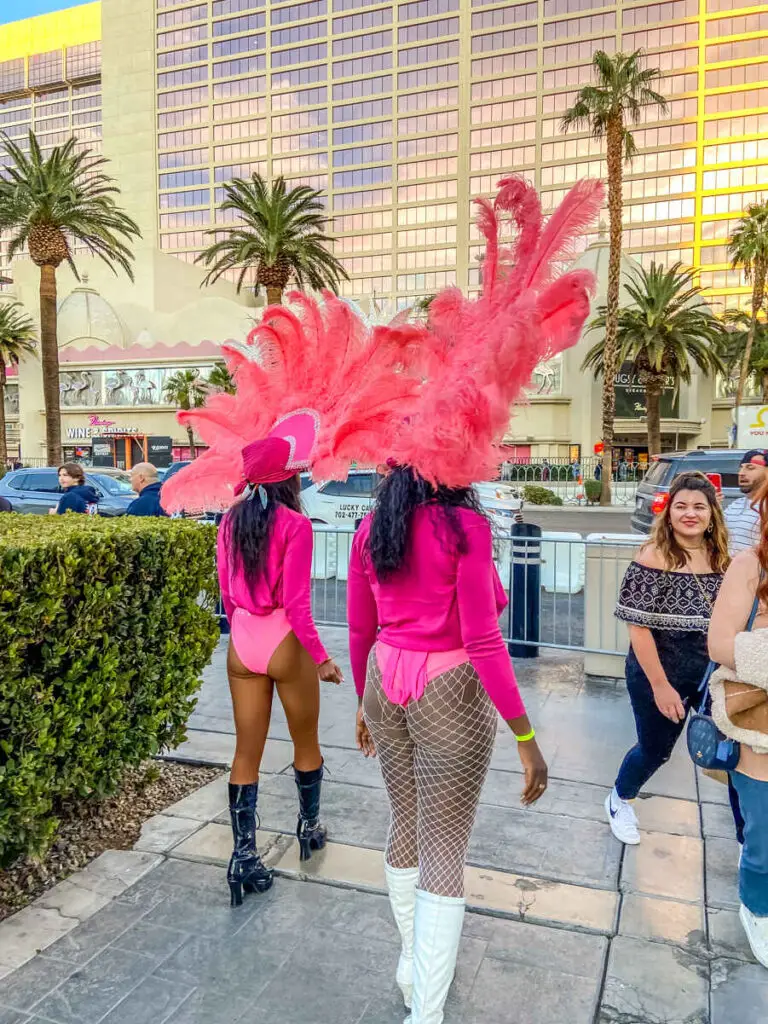 showgirls on the Las Vegas Strip during the day