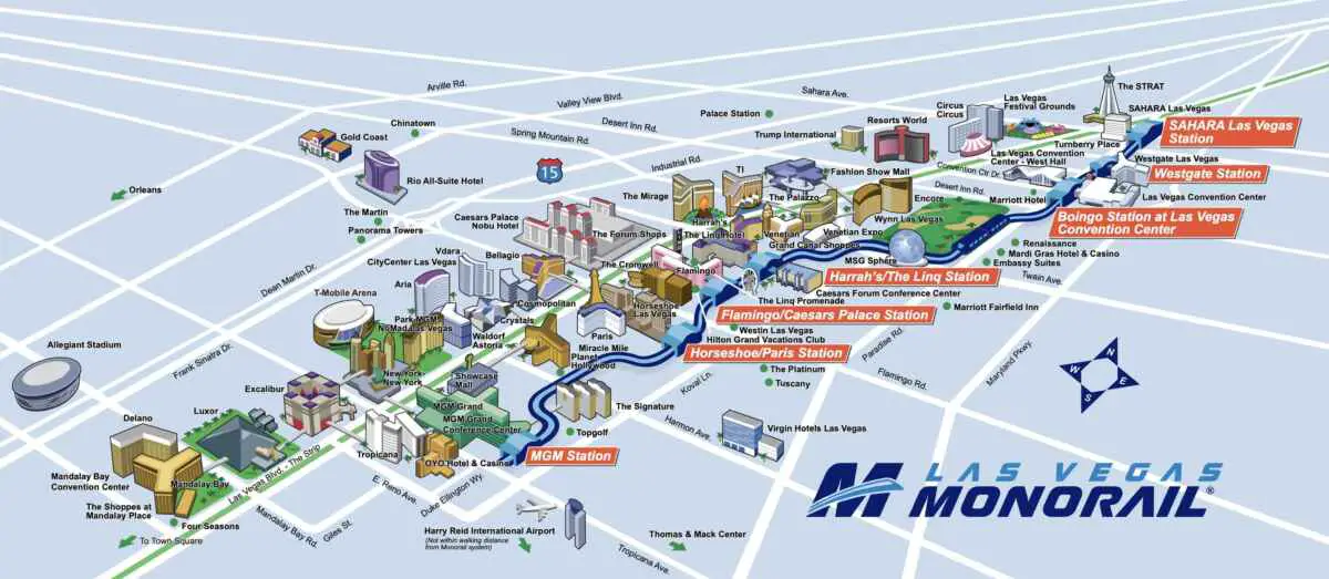 Does Las Vegas Have Public Transportation? The Best Ways to Get Around in Vegas 3 LV Monorail map