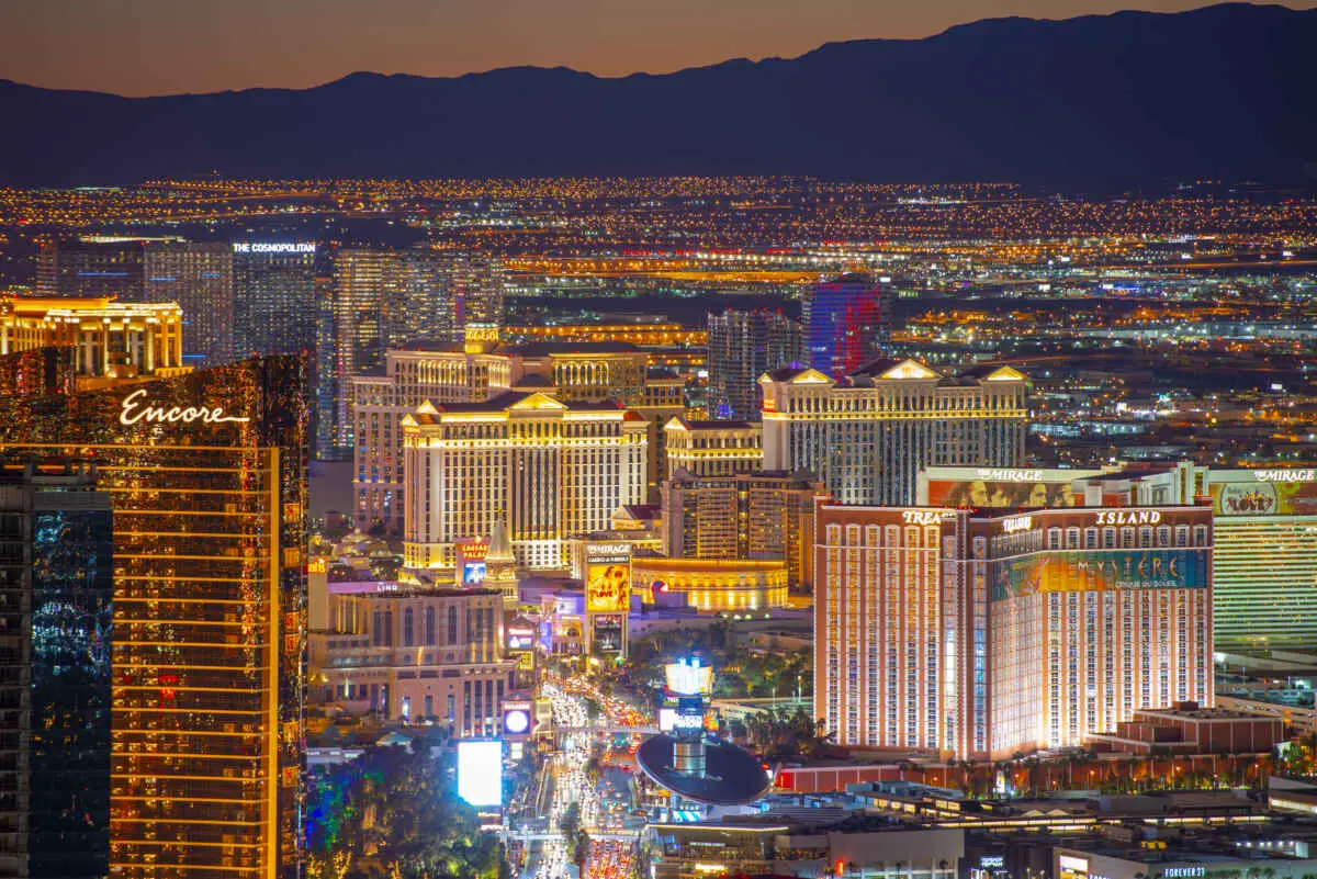 The view from the Top of The World restaurant in Las Vegas is spectacular.