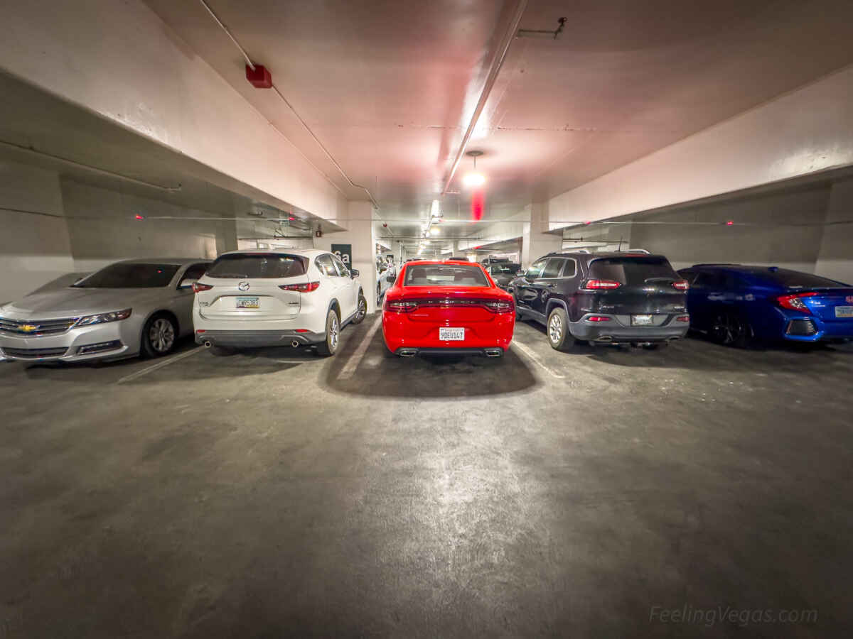 cars parked at the Venetian parking garage in Las Vegas