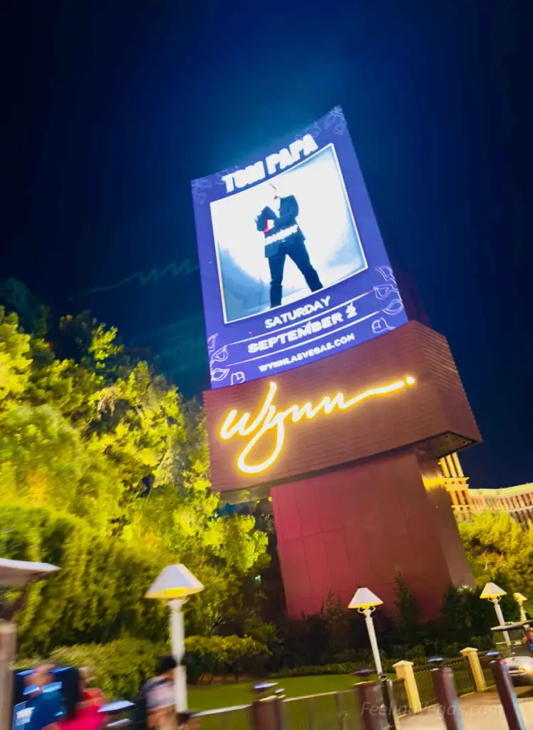 Wynn Las Vegas on the Strip at night.